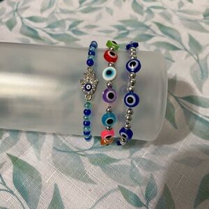 3pc evil eye bracelets